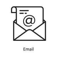 ilustração de design de ícone de contorno de vetor de e-mail. símbolo de computação em nuvem no arquivo eps 10 de fundo branco