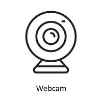 ilustração de design de ícone de contorno de webcam vetorial. símbolo de computação em nuvem no arquivo eps 10 de fundo branco vetor