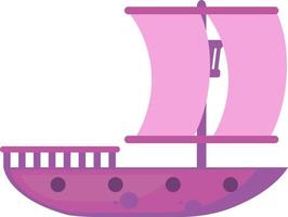 grande navio rosa, ilustração, vetor em fundo branco