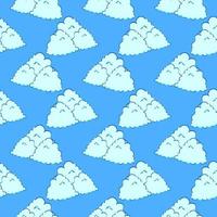 nuvens bonitas, padrão perfeito sobre um fundo azul. vetor