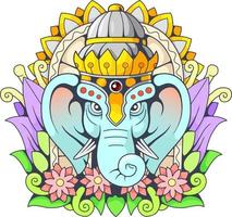 elefante indiano deus ganesha vetor