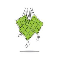 ketupat. ilustração em vetor comida bolinho de arroz. apto para saudação islâmica, comida tradicional eid mubarak, comida do ramadã.