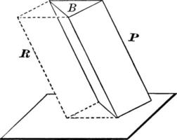 volume de prisma triangular, ilustração vintage. vetor