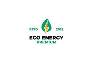 ilustração em vetor de design de logotipo de energia eco plana
