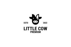 ilustração vetorial de design de logotipo de vaca de cabeça bonitinha vetor