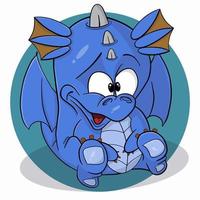 o dragão azul bebê vetor