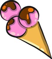 sorvete rosa, ilustração, vetor em fundo branco