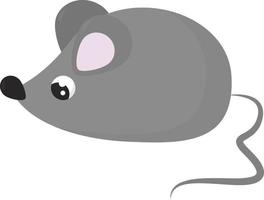 rato cinza, ilustração, vetor em fundo branco