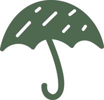 guarda-chuva verde escuro com listras brancas, ilustração, vetor em um fundo branco.