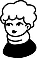 menina com cabelo loiro encaracolado curto, ilustração de ícone, vetor em fundo branco