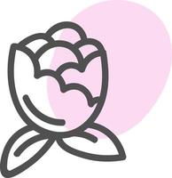 flor rosa de verão, ilustração, vetor em fundo branco.