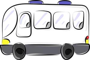 ônibus branco, ilustração, vetor em fundo branco.