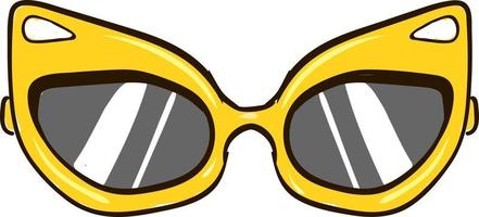 óculos de sol amarelos, ilustração, vetor em fundo branco.