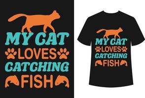 design de camiseta de gato vetor