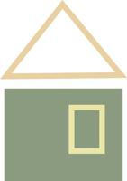 casa de cor verde com pequena janela, ilustração de ícone, vetor em fundo branco