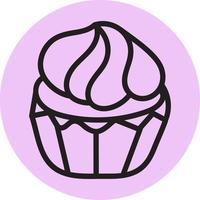 saboroso cupcake rosa, ilustração, vetor em fundo branco.