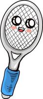 raquete de tênis bonito, ilustração, vetor em fundo branco