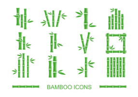 Vector de ícones de bambu