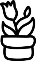 flor de jasmim em pote, ilustração, sobre um fundo branco. vetor