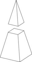 uma pirâmide retangular, ilustração vintage. vetor