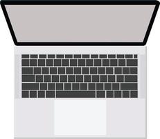 laptop branco, ilustração, vetor em fundo branco.