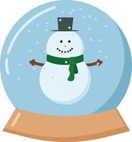 boneco de neve em bola de neve, ilustração, vetor em fundo branco.
