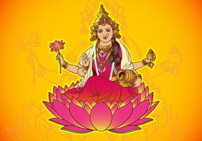 Deusa Hindu Lakshmi vetor