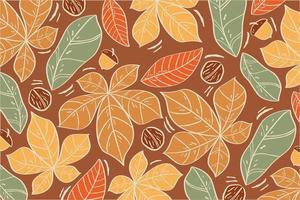 padrão de folhas de outono coloridas na moda vetor