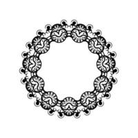 padrão circular em forma de mandala para henna, mehndi, tatuagem, decoração. ornamento decorativo em estilo étnico oriental. vetor