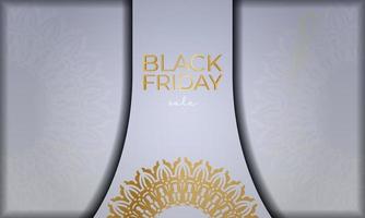 modelo de cartaz de venda de sexta-feira negra bege ornamento vintage vetor