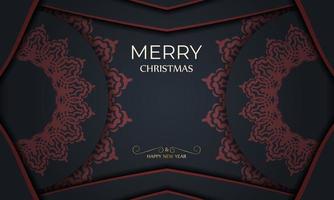 modelo de banner de feliz natal com enfeites vintage vermelhos na cor cinza. fundo de design com ornamentos vermelhos. vetor