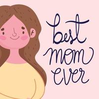 feliz dia das mães, melhor mãe de todos os tempos cartão vetor