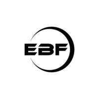 design de logotipo de carta ebf na ilustração. logotipo vetorial, desenhos de caligrafia para logotipo, pôster, convite, etc. vetor