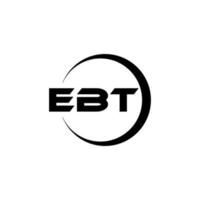 design de logotipo de carta ebt na ilustração. logotipo vetorial, desenhos de caligrafia para logotipo, pôster, convite, etc. vetor