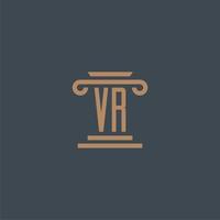 vr monograma inicial para o logotipo do escritório de advocacia com design de pilar vetor