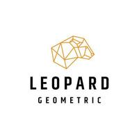 modelo de design de ícone de logotipo geométrico de cabeça de leopardo vetor
