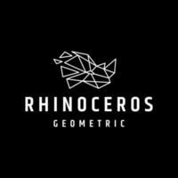 modelo de design de ícone de logotipo geométrico de cabeça de rinoceronte vetor
