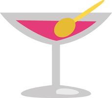 martini rosa, ilustração, vetor em um fundo branco.