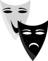 máscaras de teatro, ilustração, vetor em fundo branco.