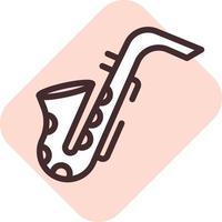 música de saxofone, ilustração, vetor em um fundo branco.