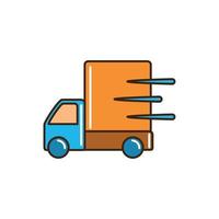 linha de entrega de carga rápida de transporte de caminhão e preenchimento vetor