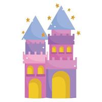 lindo castelo princesa fantasia imaginação desenho animado ícone vetor
