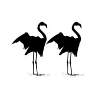 par da silhueta de flamingo dançando para ícone, símbolo, logotipo, ilustração de arte, pictograma, site ou elemento de design gráfico. ilustração vetorial vetor