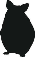 silhueta de hamster isolada no fundo branco. arte vetorial desenhada à mão negra de um animal de estimação. ilustração vetorial simples de um animal vetor