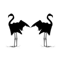 par da silhueta de flamingo dançando para ícone, símbolo, logotipo, ilustração de arte, pictograma, site ou elemento de design gráfico. ilustração vetorial vetor