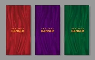 forma de onda de banner vertical de coleção colorida vetor