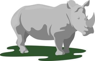 rinoceronte branco, ilustração, vetor em fundo branco