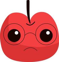 triste maçã vermelha, ilustração, vetor em fundo branco