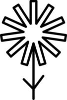 flor branca com onze pequenas pétalas, ilustração, vetor em fundo branco.