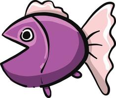 peixe roxo, ilustração, vetor em um fundo branco.